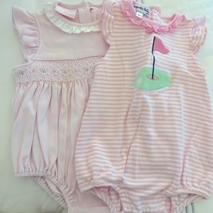 Smocked and Embroidered Romper Bundle